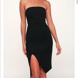Lulus Jazzie Black Strapless Bodycon Dress